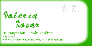 valeria kosar business card